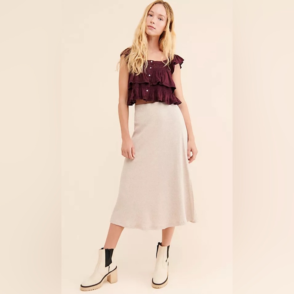 Free People cropped ruffle shirt size xl